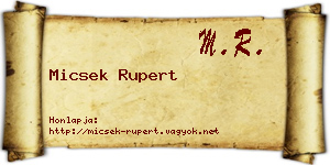 Micsek Rupert névjegykártya